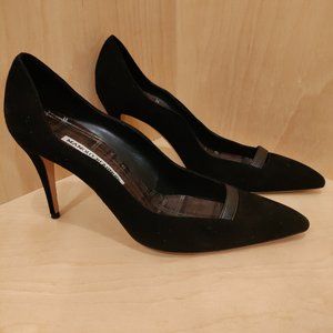 Vintage 90's/Early Y2K Manolo Blahnik Plaid/Black Pumps - Size  7 1/2 w/dustbag